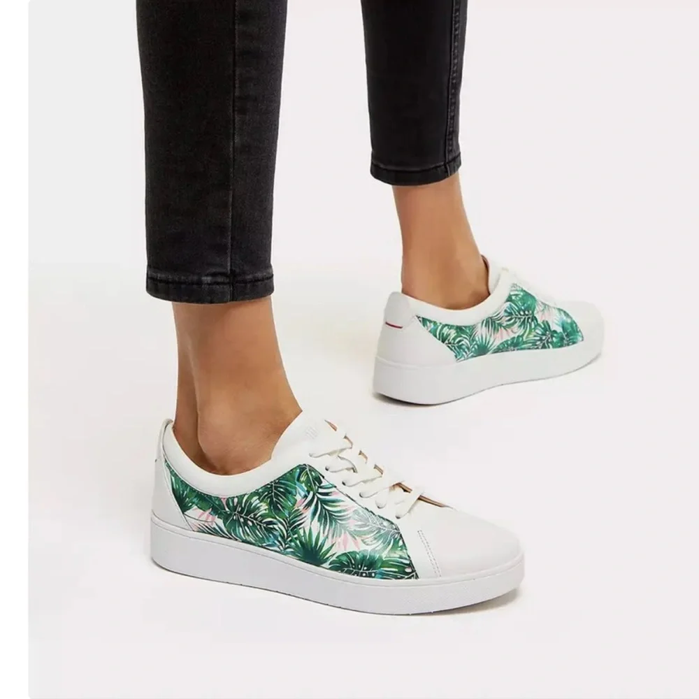 Fit Flop Women's White Leather Sneaker Tropical Comfort Shoes White Size 8 EUC!! - Picture 9 of 9